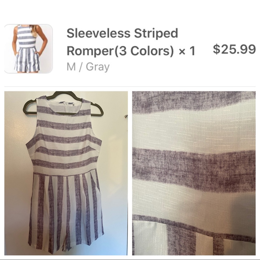 Grey & White romper